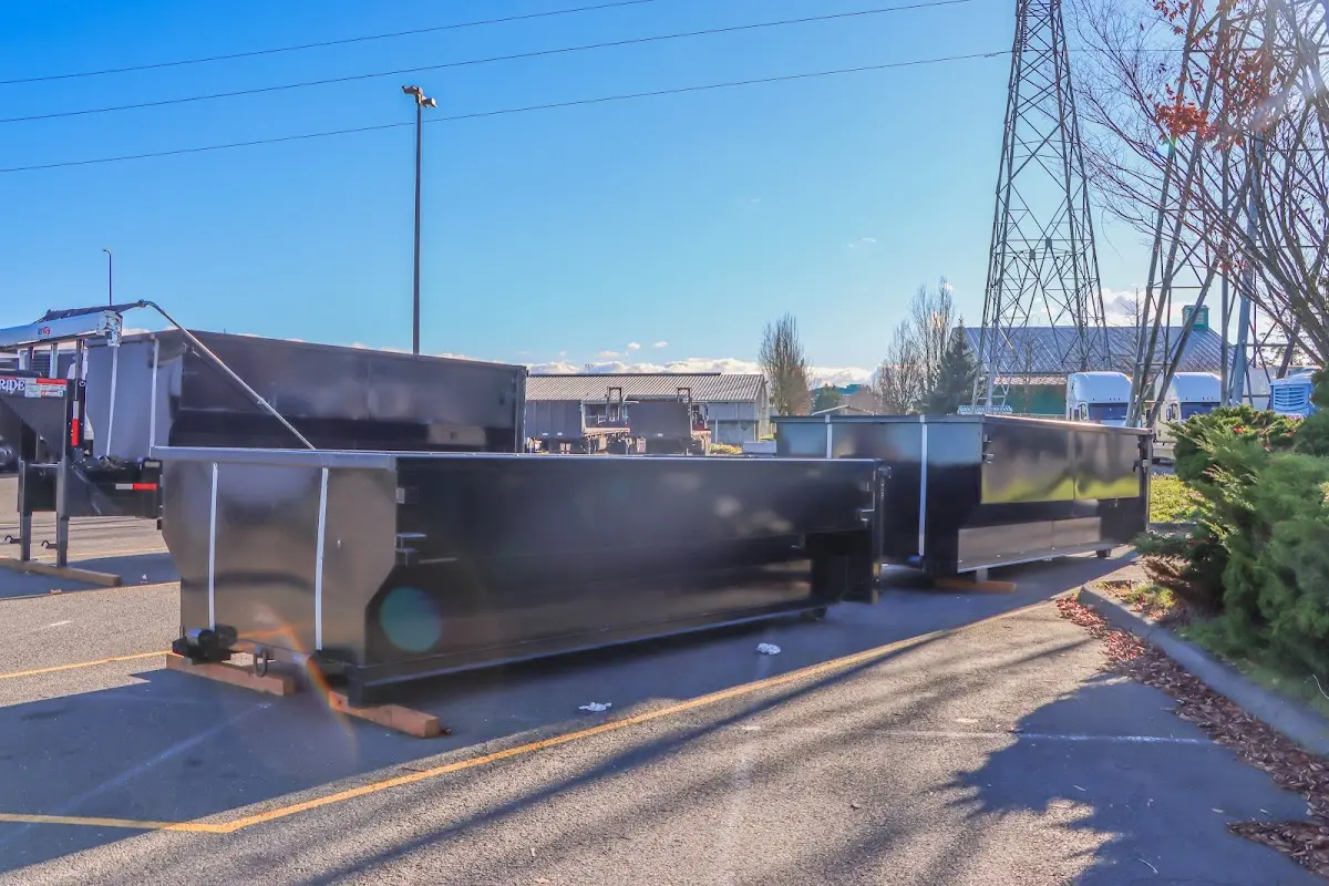Roll-off dumpster ready for waste disposal at job site for Construction Dumpster Rental in St. Louis